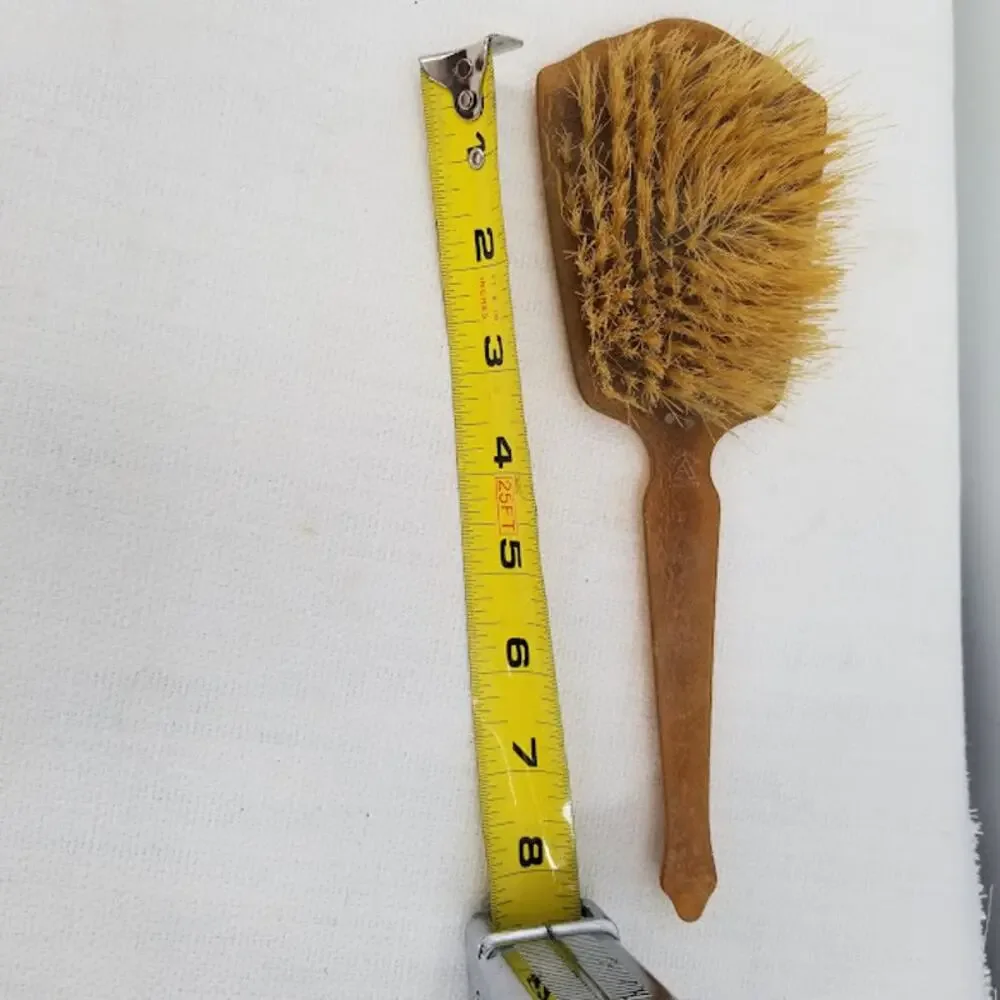 Gloralie Amerith Vintage Hairbrush Vanity Green Celluloid Bakelite makeup brush